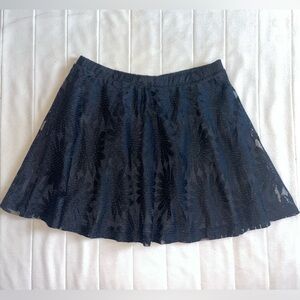 Black Lace Flared Mini Circle Skirt